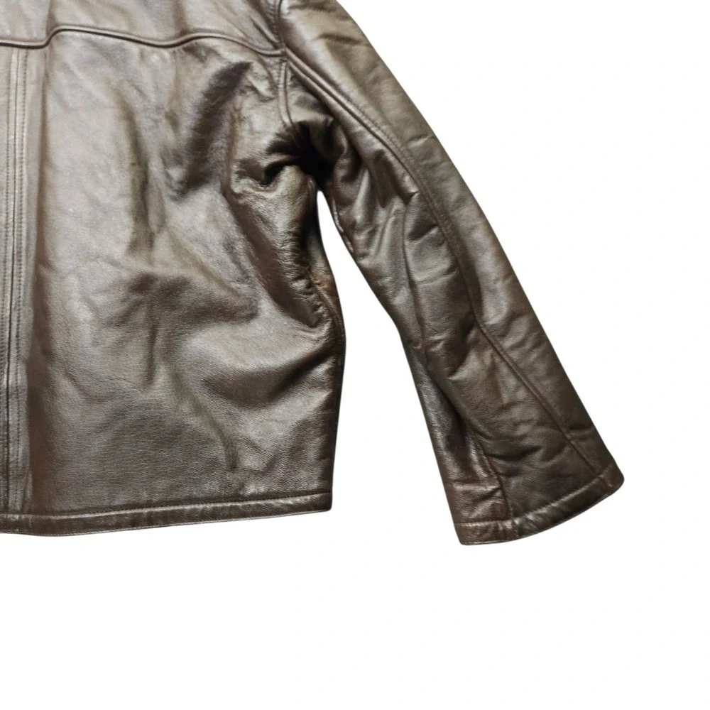 Wilsons Leather Men's B-3 Bomber Jacket Mens XL Brown Faux Fur Lined